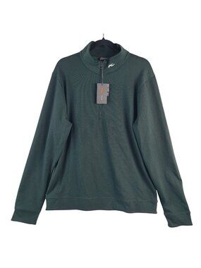NEW KJUS Men's Essentials Half-Zip Pullover Canopy Green Size 54, XL